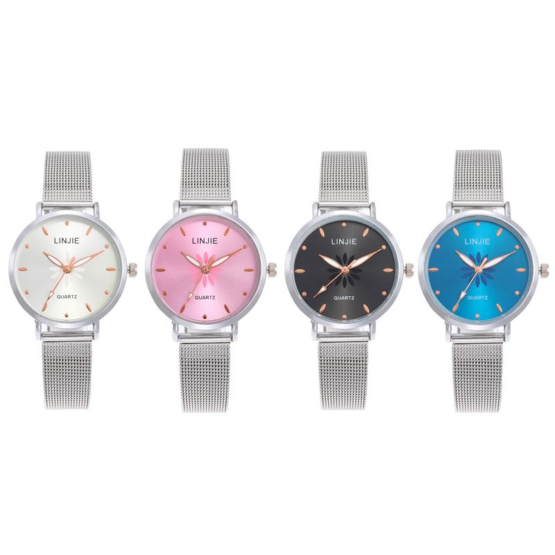 Ultra-thin watches with colored mesh straps are popular