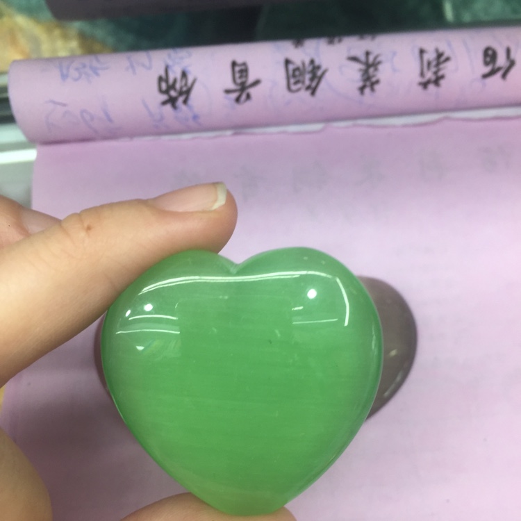 琉璃礼品收藏装饰品猫眼石手把件 可DIY 打孔白底实物图