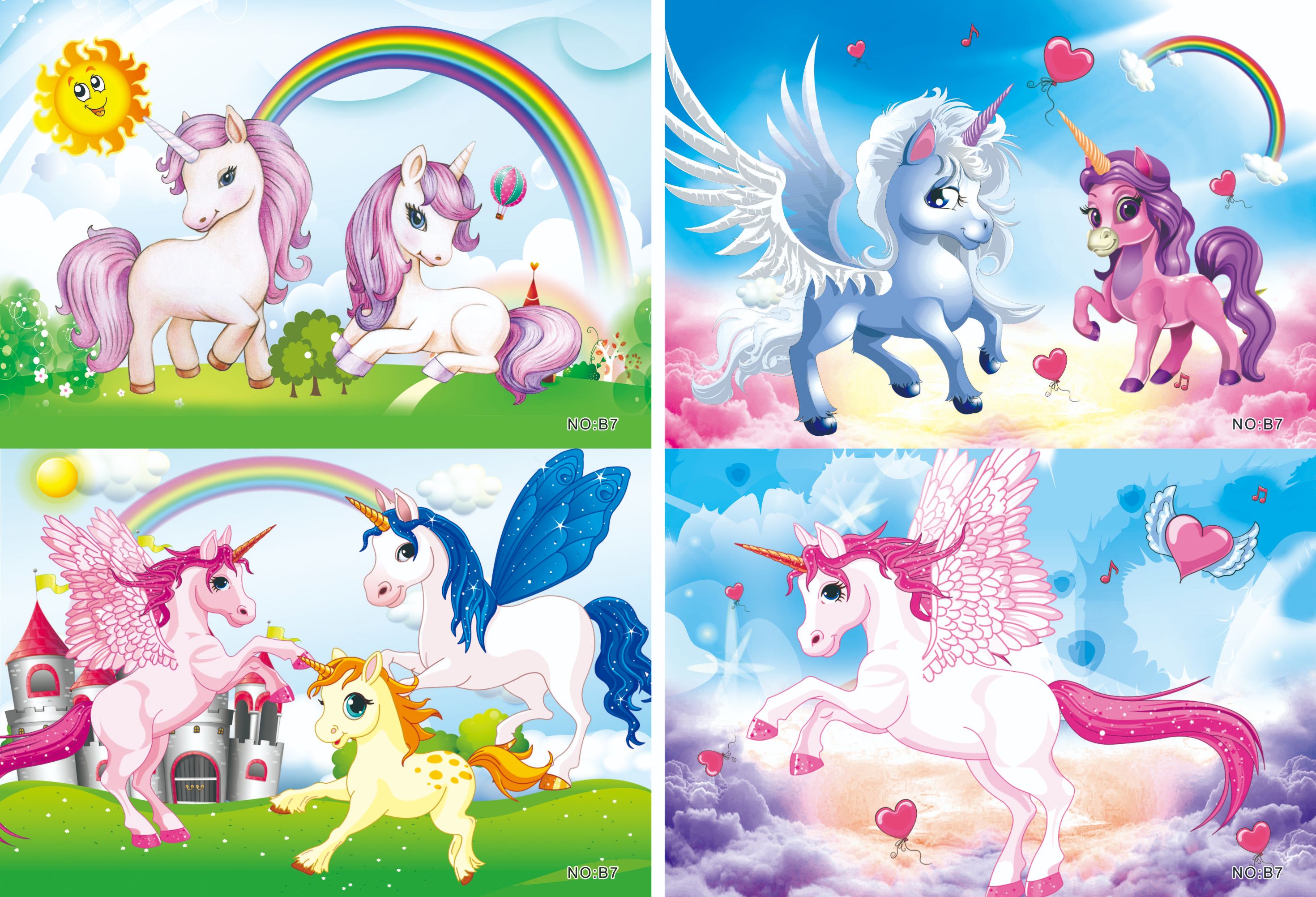 48片独角兽儿童益智拼图 纸质拼图拼板4-6岁男孩女孩玩具