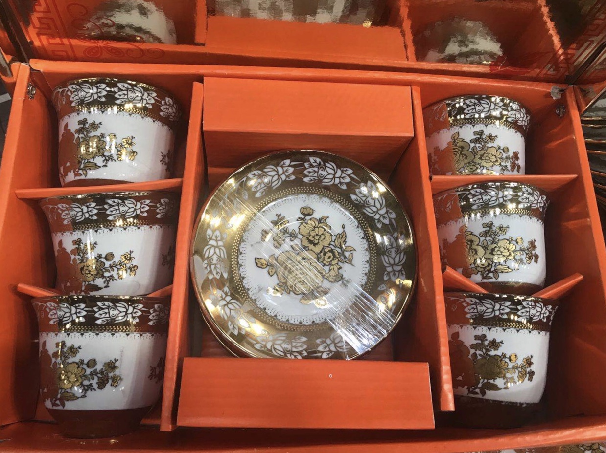 电镀6杯6碟一个彩盒包装1件10盒10件起批图