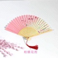 义乌直销夏季竹制磨削手工雕刻家居摆件日式折扇女士一笑详情图7