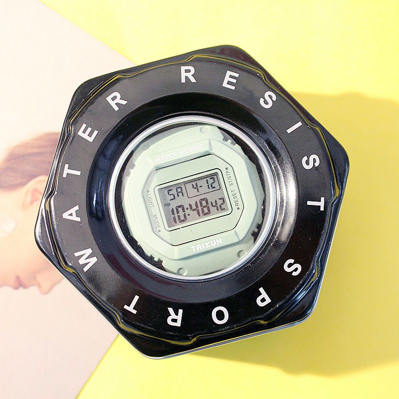 黑色机械表铁盒手表盒批发Gift box石英电子表包装盒子创意礼品盒产品图