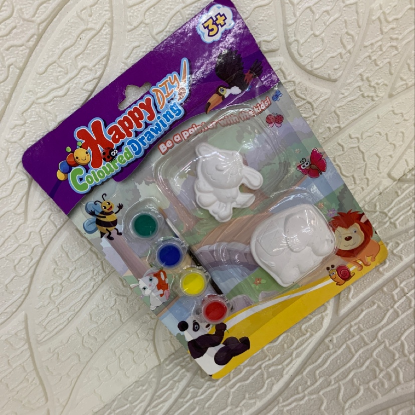 2 small plaster, plaster painting, children's colored plaster