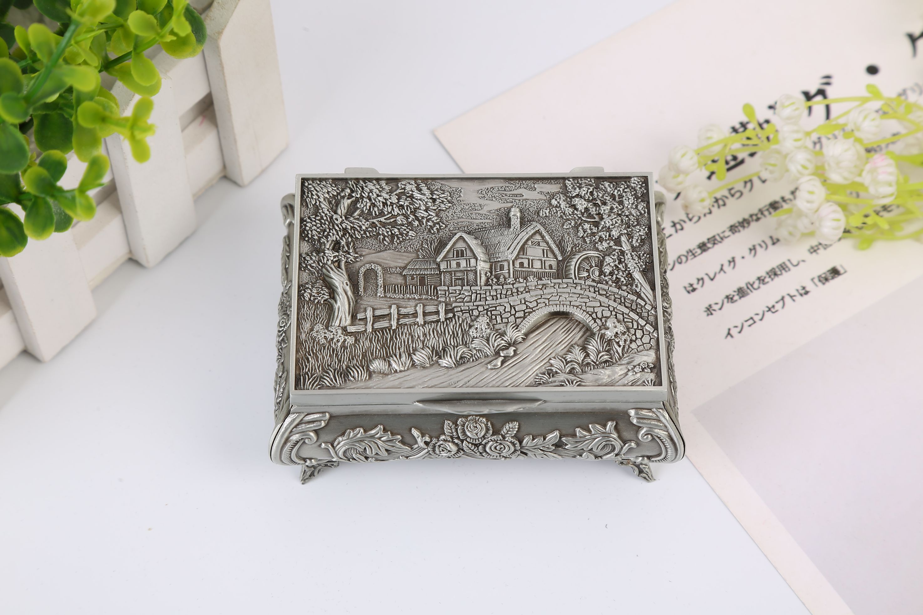 俄罗斯合金首饰盒 欧式复古仿古典小号珠宝饰品盒 戒指耳环收纳盒详情图5