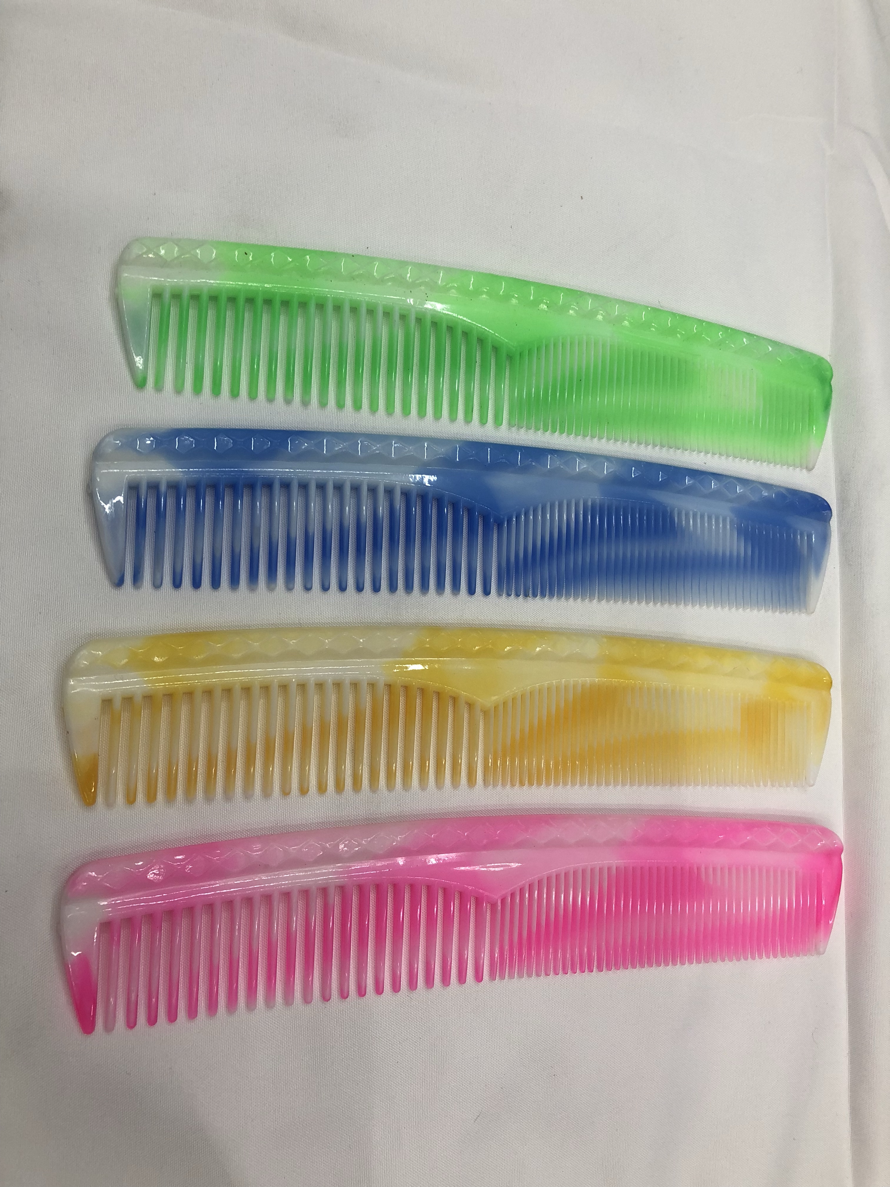 厂家直销A228 塑料梳子 4色混 彩色双头梳子 粗密梳子 外贸热销梳子细节图
