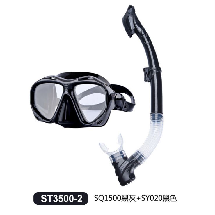 新款潜水面罩面具全干式呼吸管 潜水套装游泳眼镜产品图