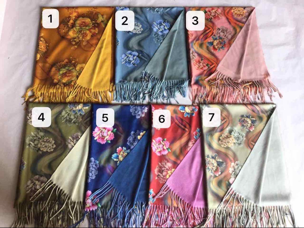 Curved Floral Scarf And Shawl