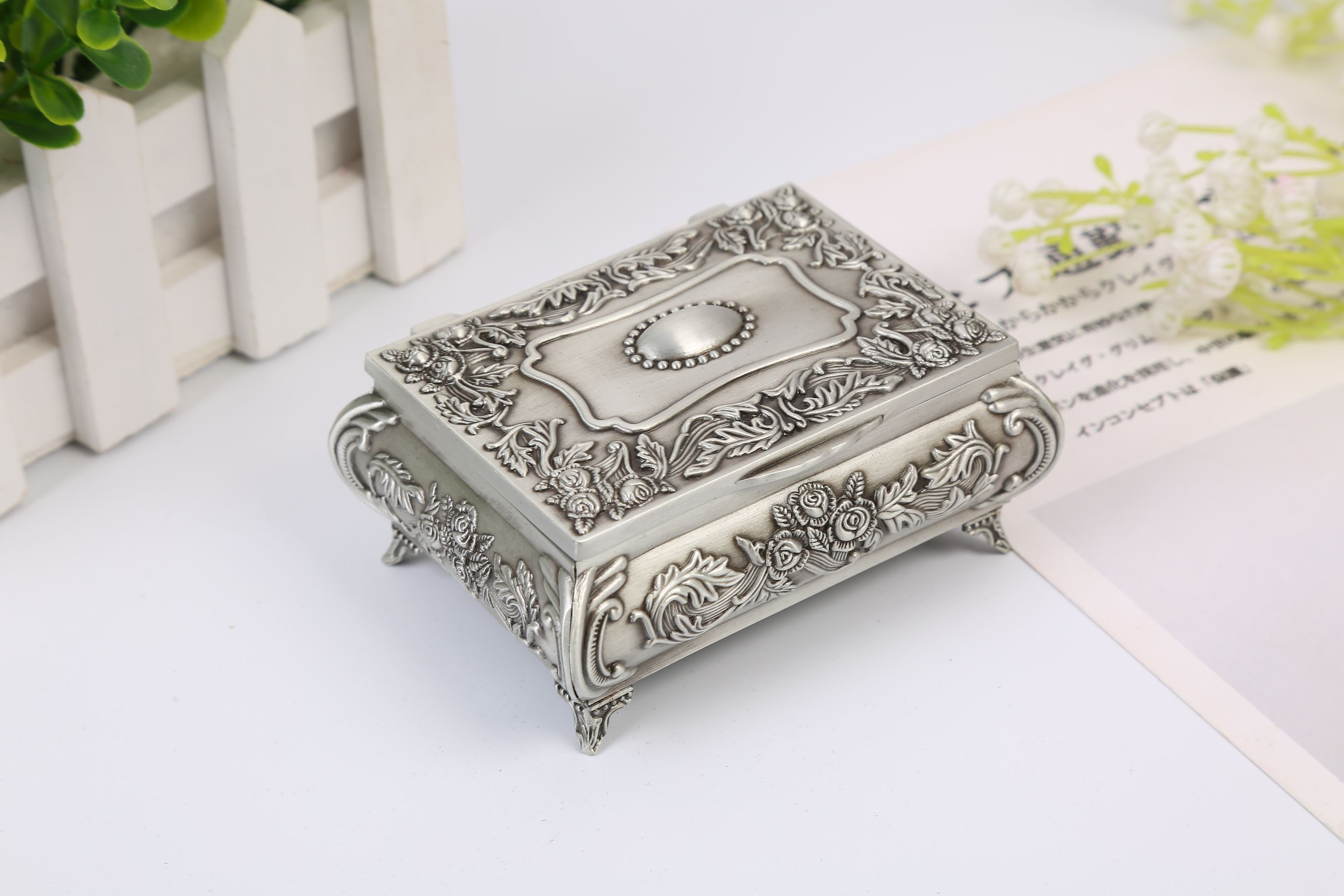 俄罗斯合金首饰盒 欧式复古仿古典小号珠宝饰品盒 戒指耳环收纳盒详情图1