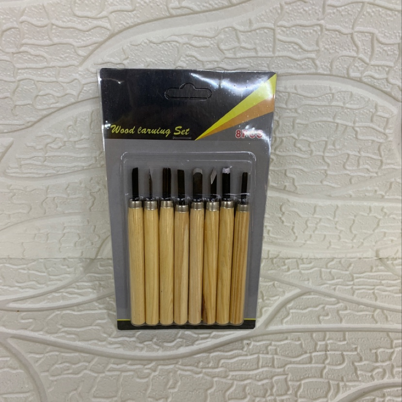 Set of 8 woodcut knives, carving knives, carving knives, carving knives
