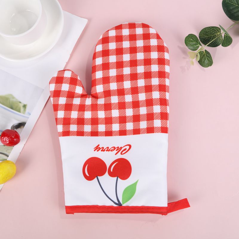 Thickened Oven Gloves Heat Resistant Hand Gloves Twill Fruit Microwave Oven Heat Insulation Gloves Wholesale details Picture
