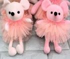 Yiwu Selection plush toy flowered skirt rat station height: 18cm; Sitting height 13 cm/f1-097