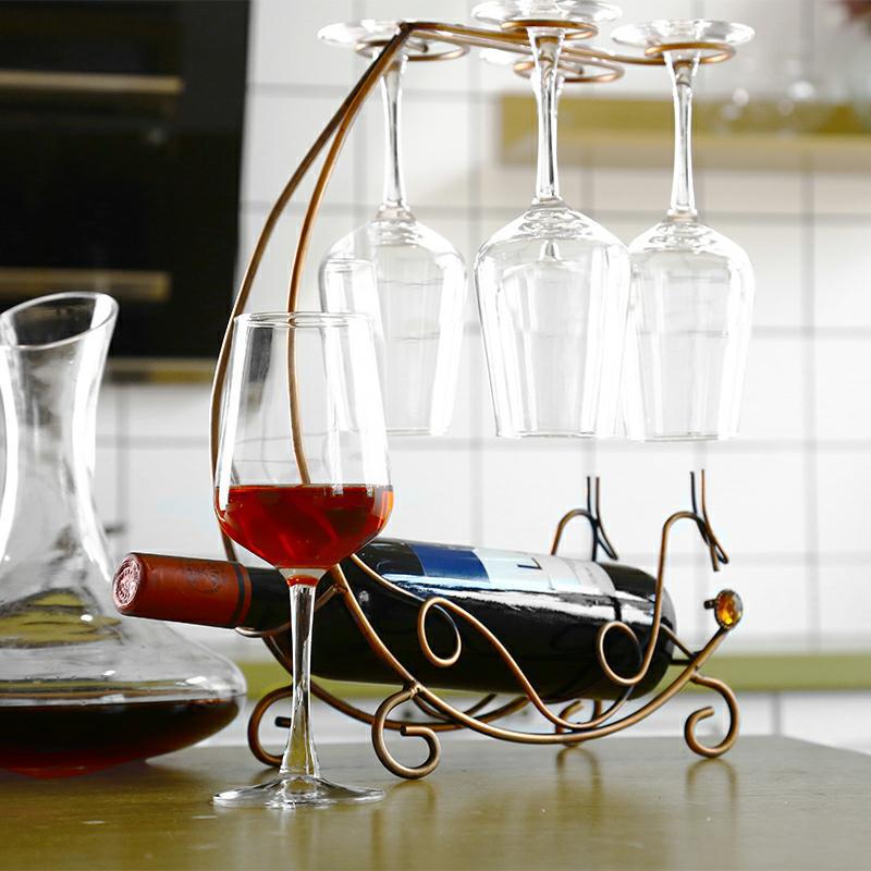 创意红酒架红酒杯架欧式葡萄酒架子时尚酒瓶架海盗船高脚杯架摆件详情图2