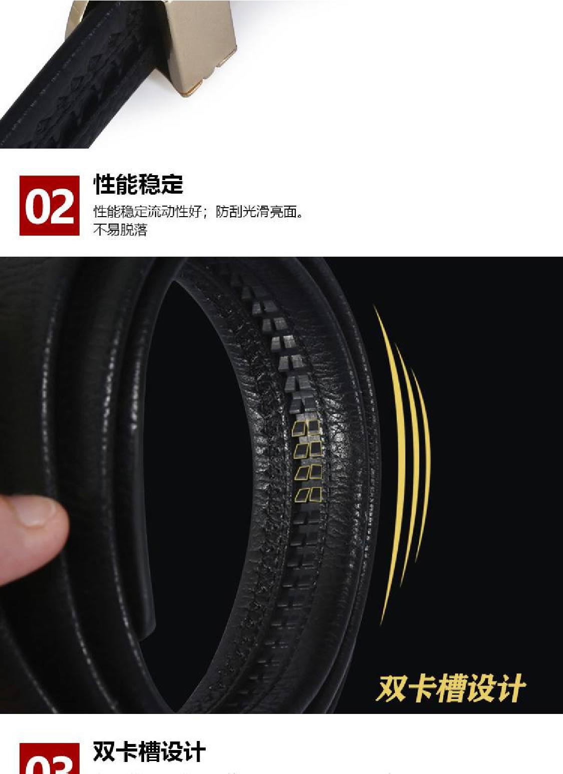 Wholesale of men's best-selling and versatile leather alloy automatic buckle casual belts for young people detail image 5