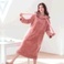 2020年冬季新款睡袍韩版女士珊瑚绒加厚家居睡裙白底实物图