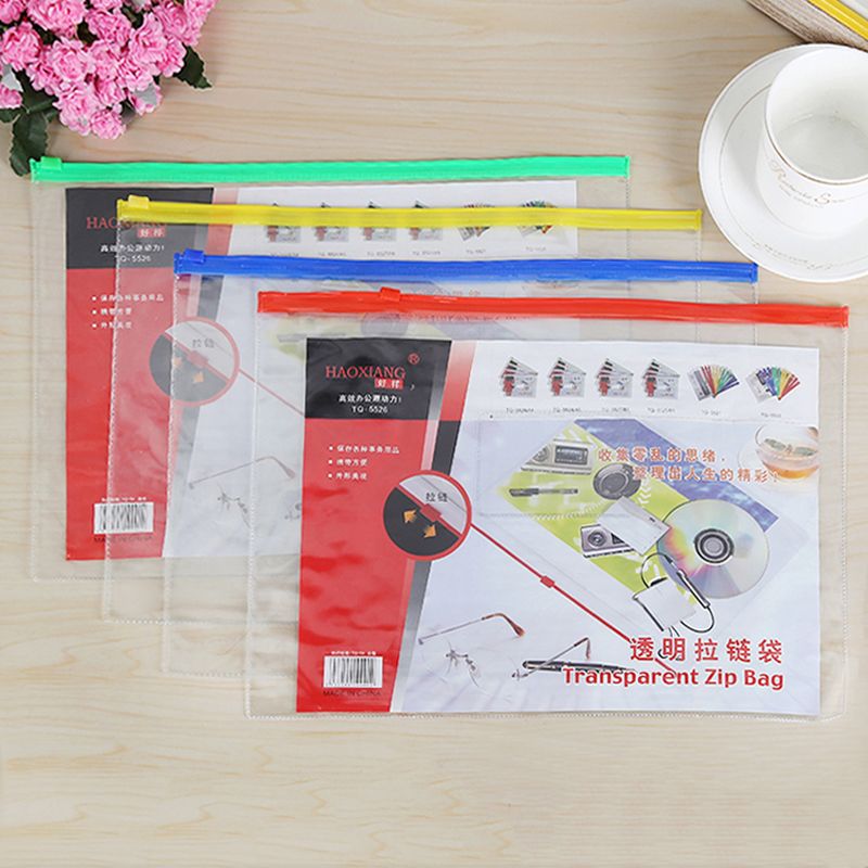 厂家直销A4A5A6PVC资料拉链袋防水拉边袋透明加厚大容量拉链袋详情图1