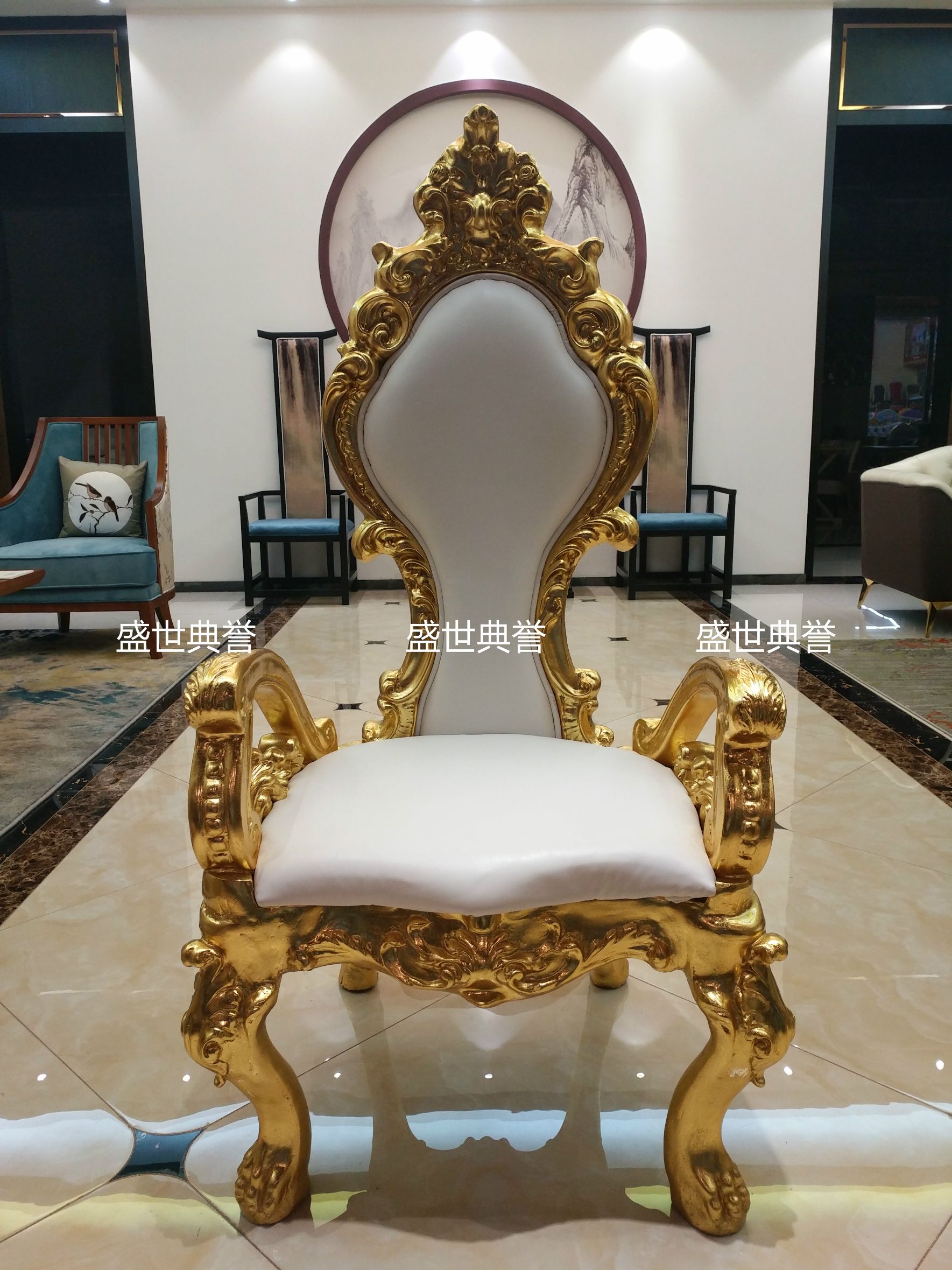 义乌外贸婚礼沙发批发定做欧式婚庆形象椅国王椅新郎新娘结婚椅详情图8