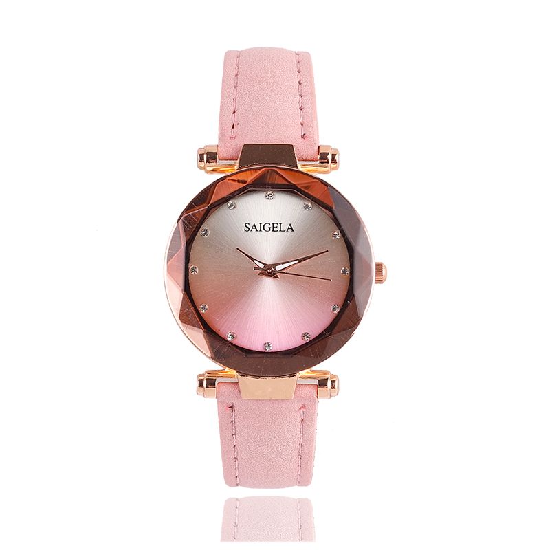 Multicolored leather strap watch detail image 4