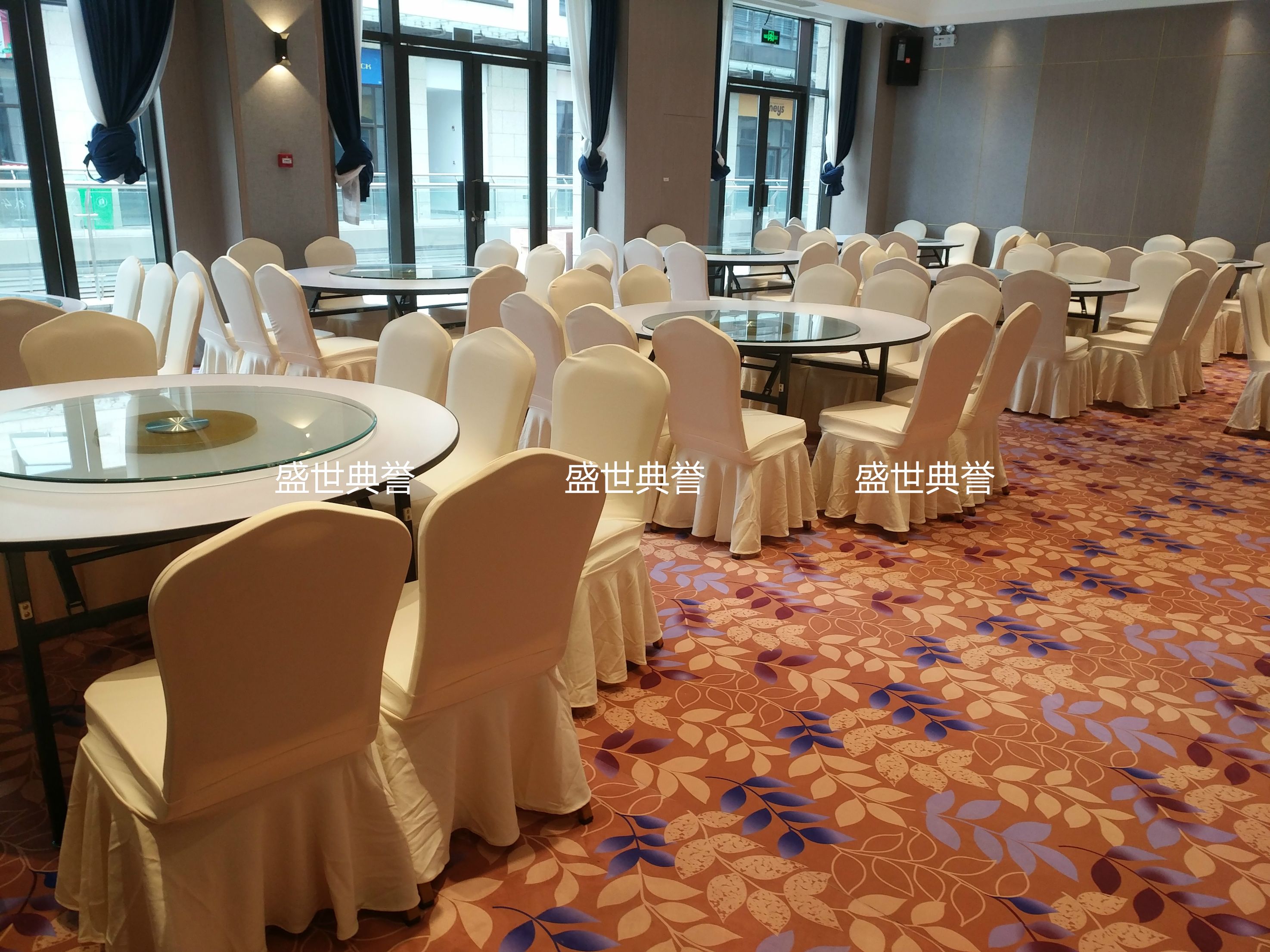 上海酒店餐厅宴会餐桌椅饭店酒席桌椅会议室折叠钢椅金属酒店椅详情图13