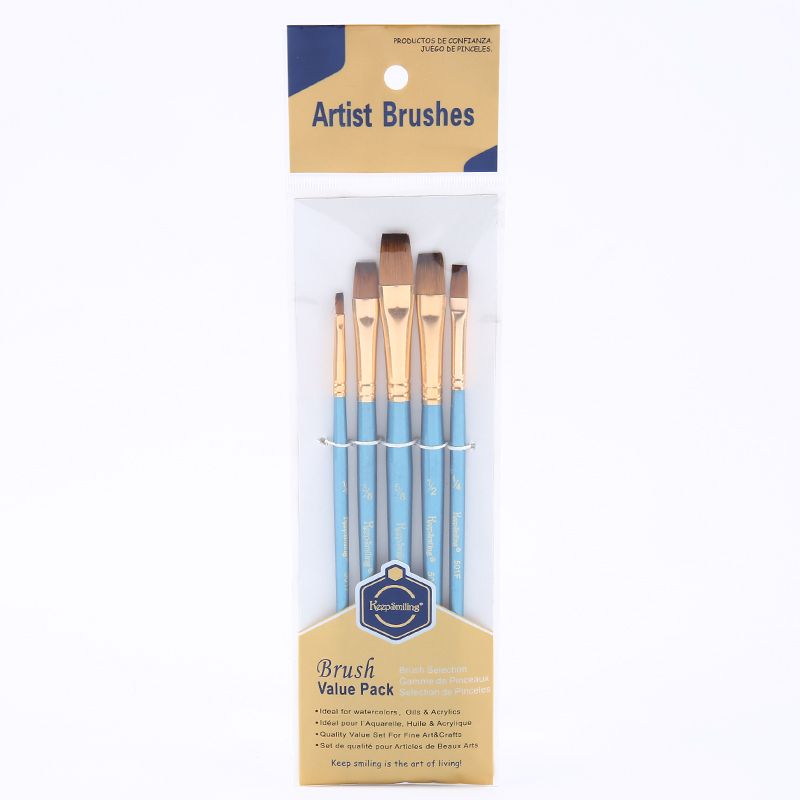New 5 pieces of pearl blue paintbrush set wholesale watercolor acrylic painting supplies manufacturers direct selling thumbnail