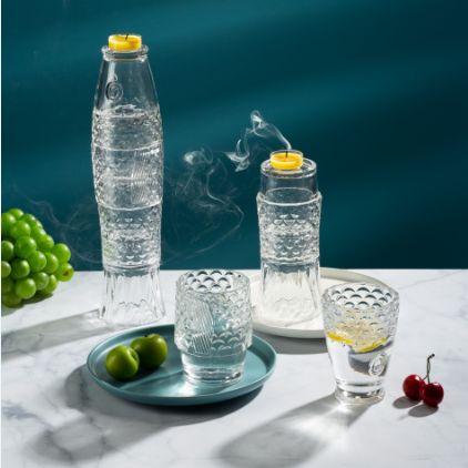 Glass mermaid cup ornament, glass candlestick, glass water cup