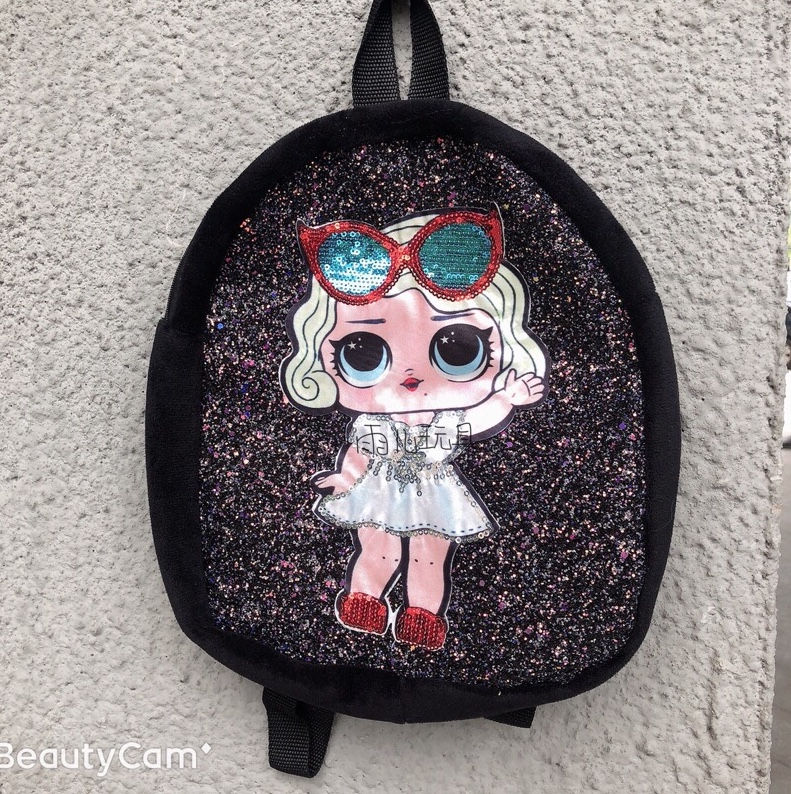 毛绒书包双肩包LOL女孩书包背包书包儿童书包幼儿园背包学生包卡通玩具包