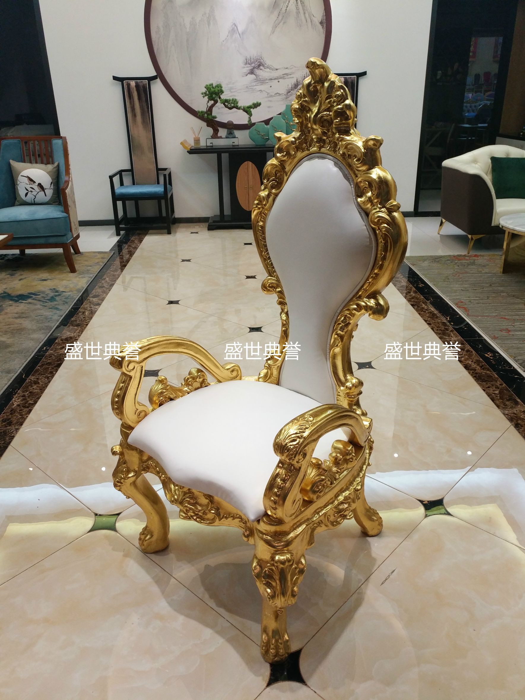义乌外贸婚礼沙发批发定做欧式婚庆形象椅国王椅新郎新娘结婚椅详情图9