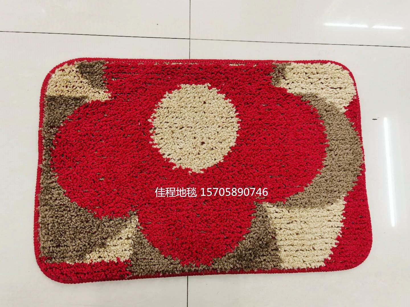 New TPR bottom curved head gauze floor mat, anti-slip foot mat, home door mat, large flower floor mat, curved head gauze door mat Item Picture