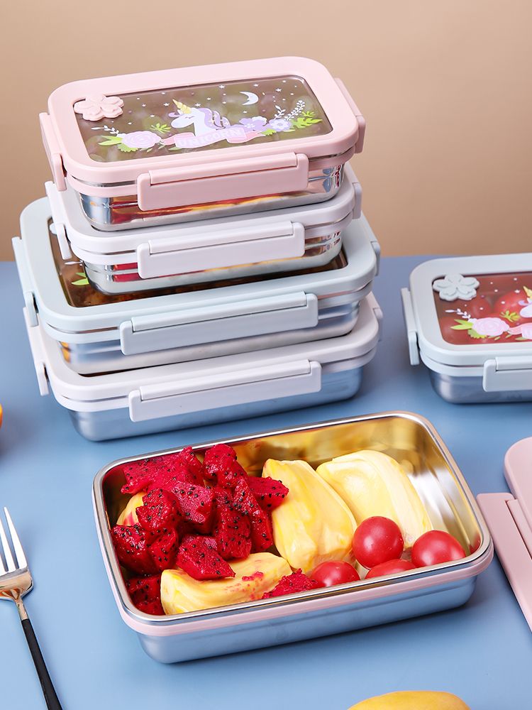 旺福8012美易长方形不锈钢保鲜盒（201）600ML详情图1