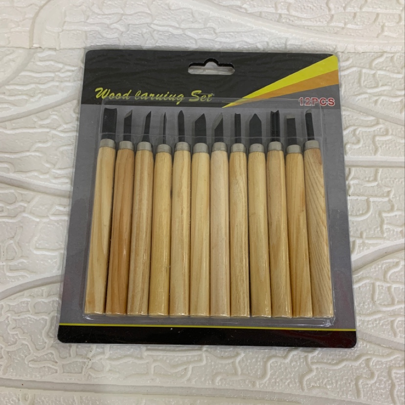 Set of 12 pieces, carving knife, carving knife, woodcarving knife, carving knife