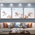 Fd-012-1 Process Embossed painting hanging on the background wall of home atmosphere sofa a new Chinese three-piece set details Picture