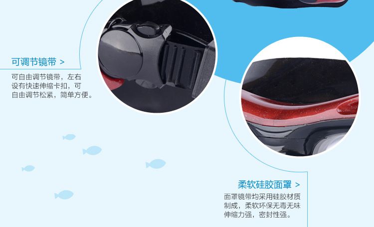 新款潜水面罩面具全干式呼吸管 潜水套装游泳眼镜详情图4