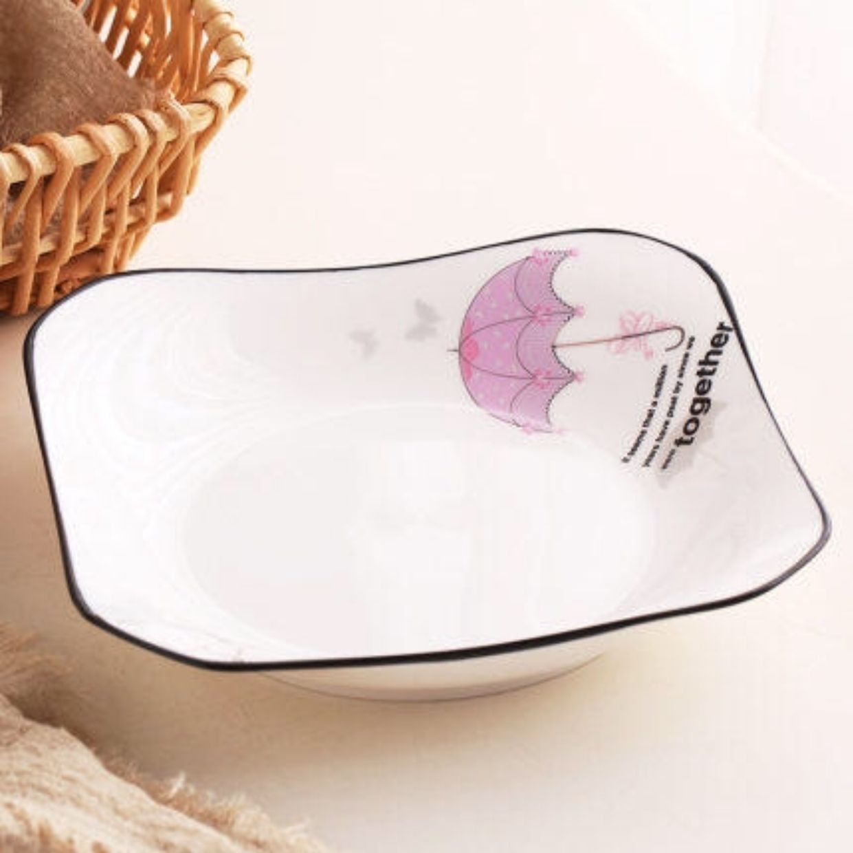 Disassembled bowls, plates, ceramic tableware, Nordic style, free combination, summer sentiment Application Scenario