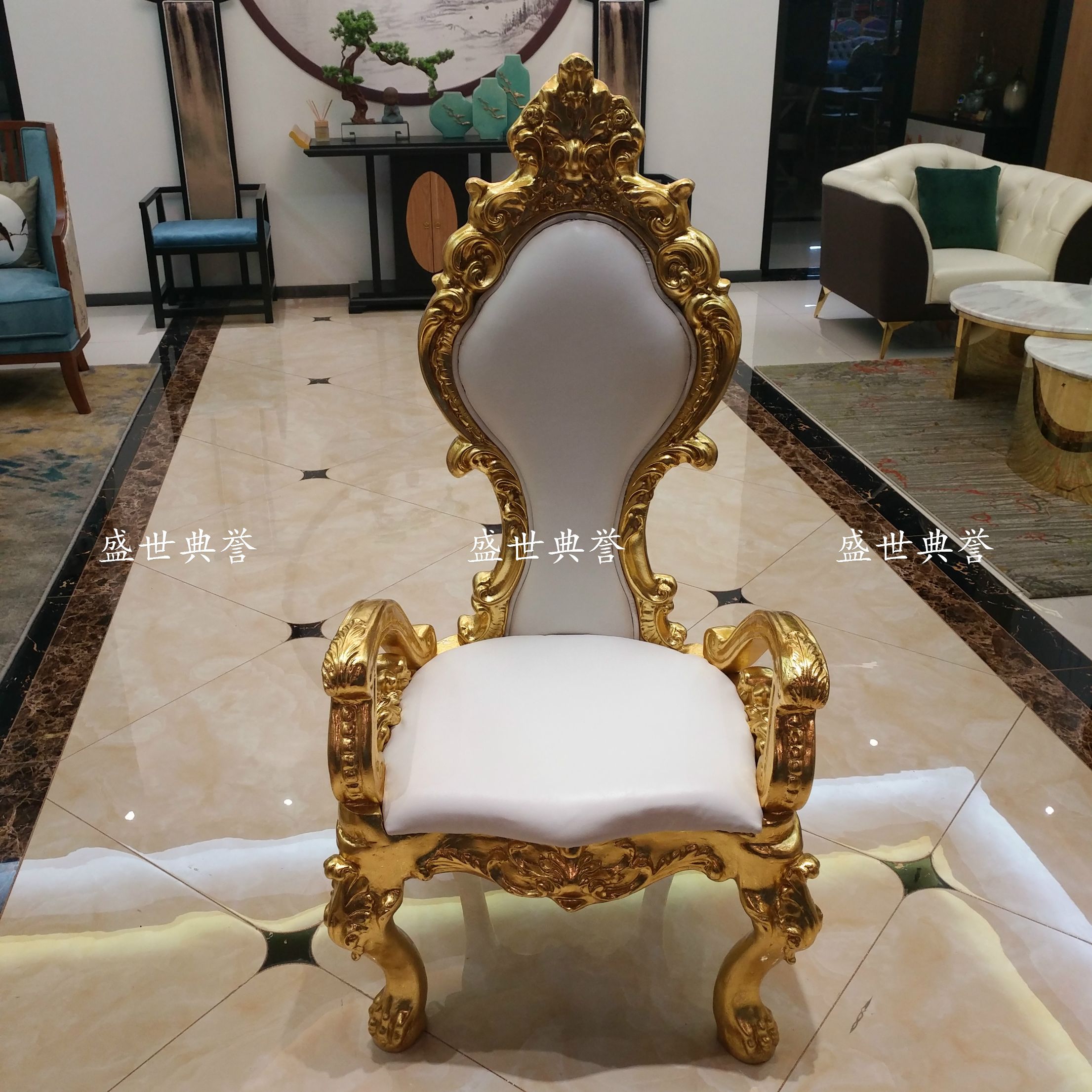 义乌外贸婚礼沙发批发定做欧式婚庆形象椅国王椅新郎新娘结婚椅详情图1