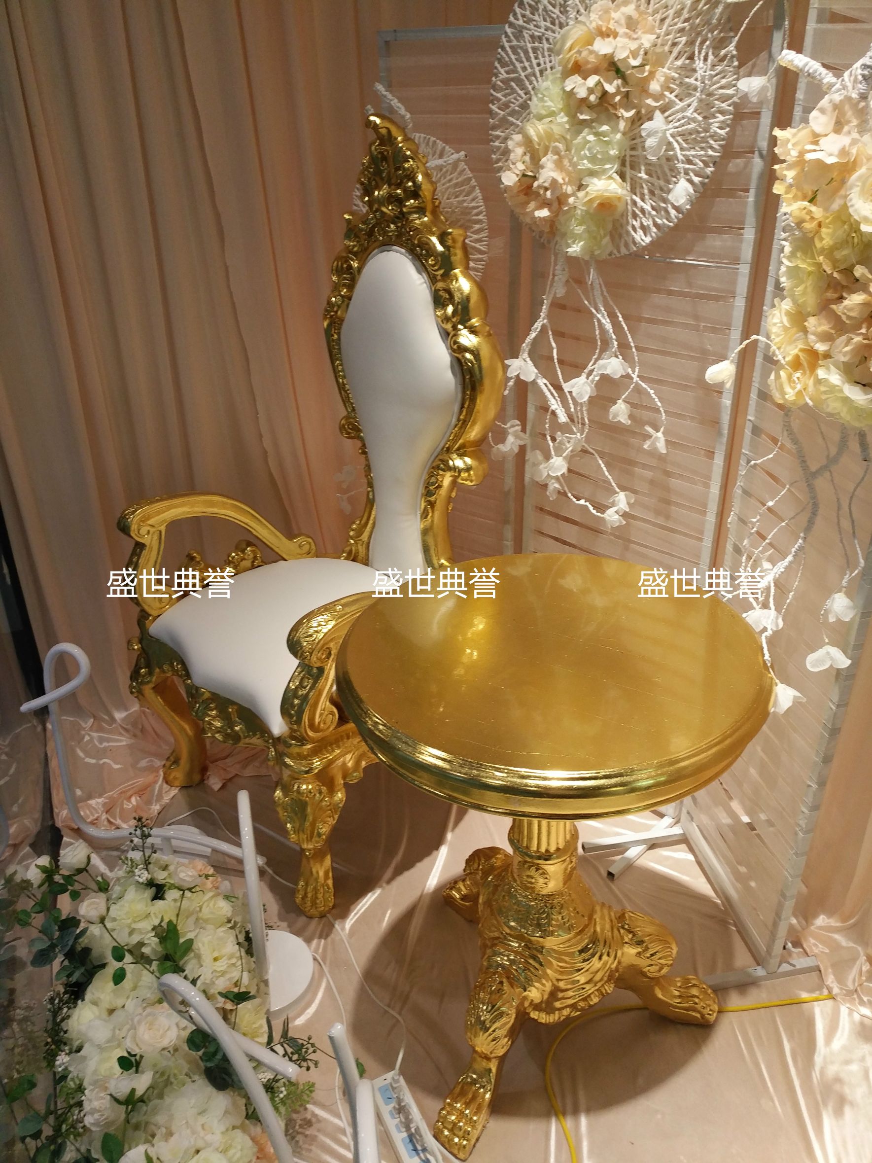 义乌外贸婚礼沙发批发定做欧式婚庆形象椅国王椅新郎新娘结婚椅详情图6