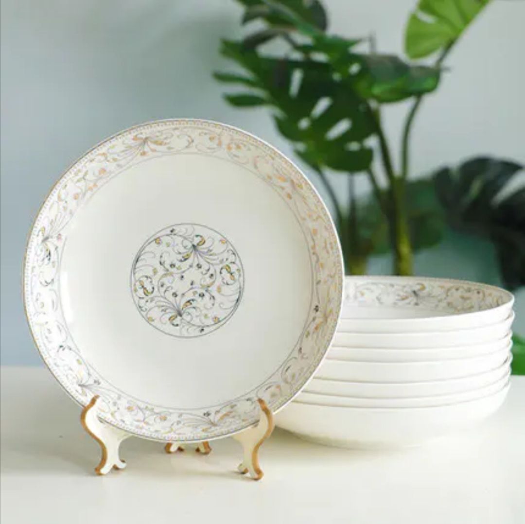 New bone China Golden Courtyard: Free combination of ceramic disassembled pieces, bowls and plates, ceramic tableware disassembled pieces Specification image