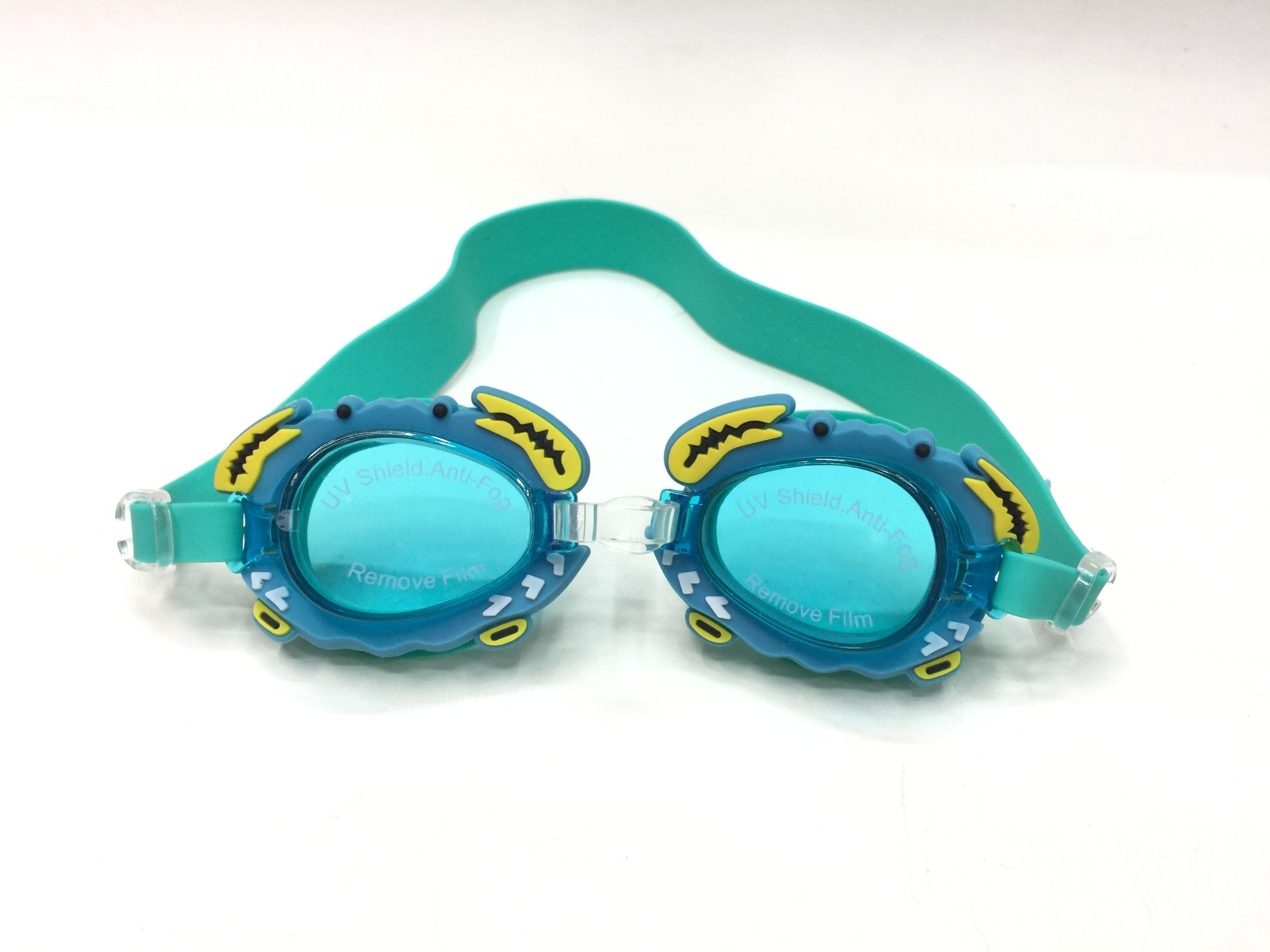 Authentic bo Lu children's anti-fog waterproof goggles BL31 cartoon swimming goggles can adjust the swimming goggles lake blue