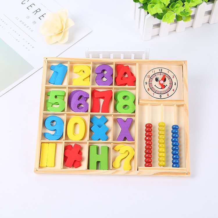 Children's wooden toys, digital learning boxes, clock building block toys, baby intelligence and early education toys Specification image