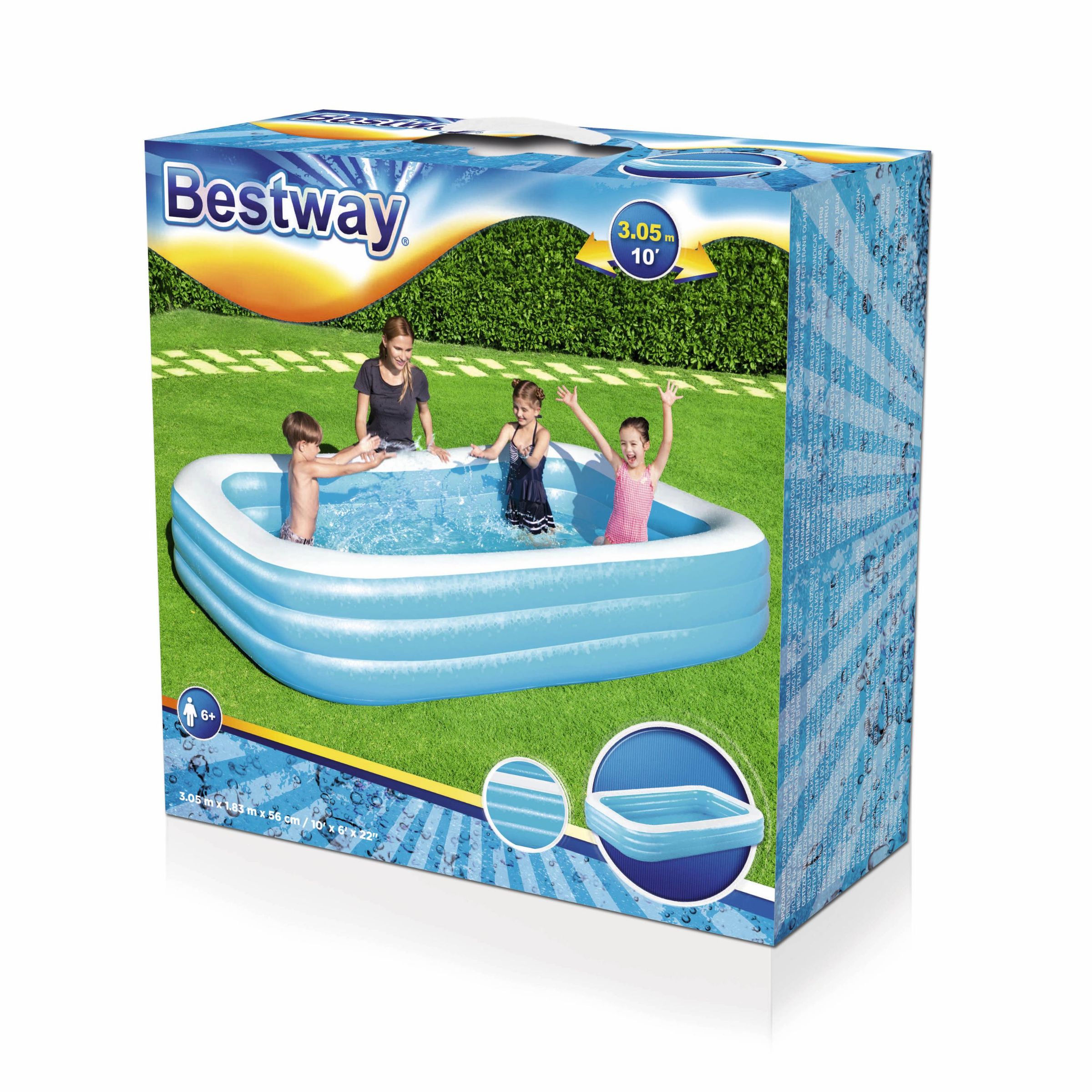 Bestway® 10' x 6' x 22"/3.05m x 1.83m x 56cm 三环矩形水池详情图8