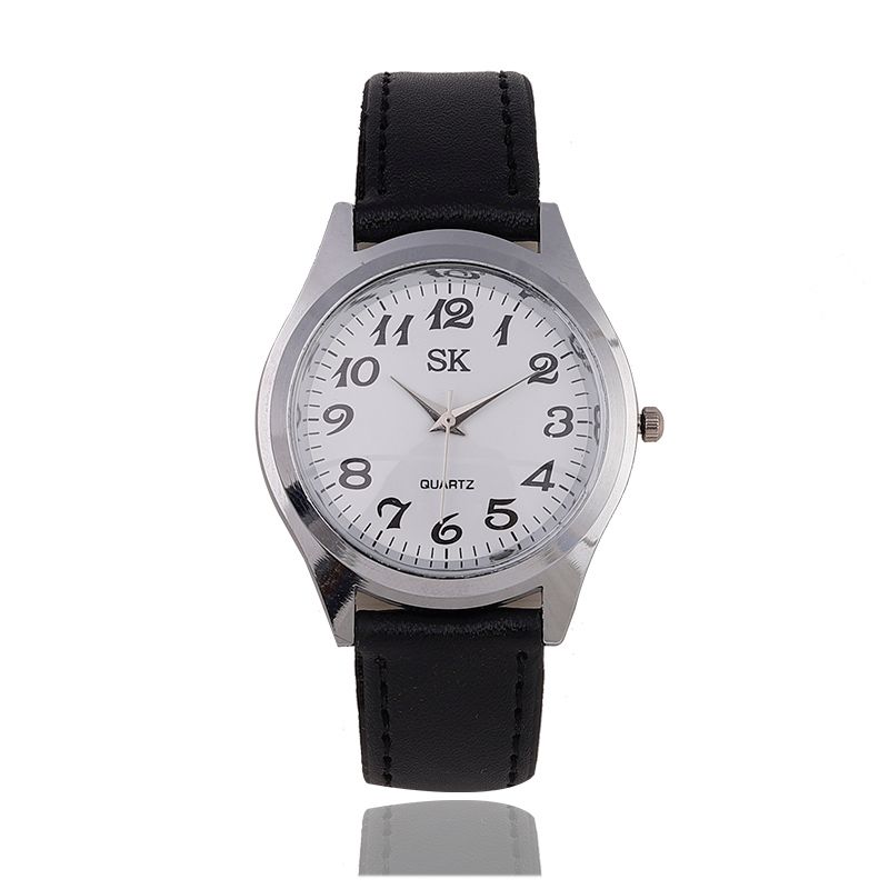 Digital leather strap watch detail image 5