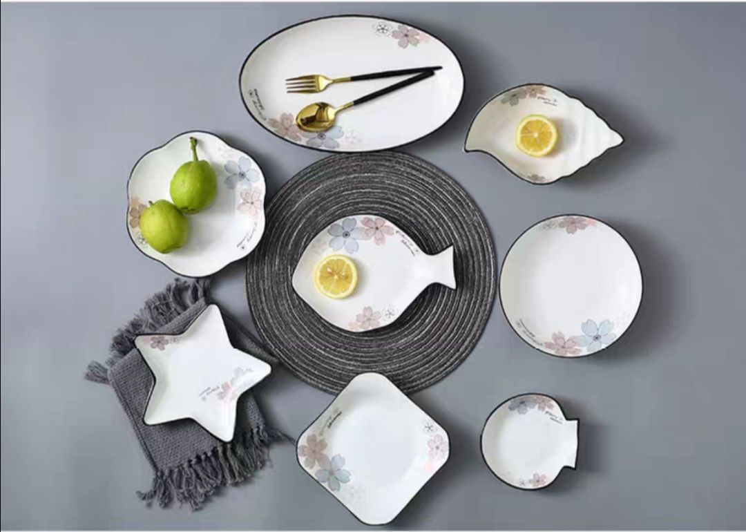 Youzun ceramic bowls, plates and tableware pieces can be freely combined with water, wood and clear flowers detail image 19