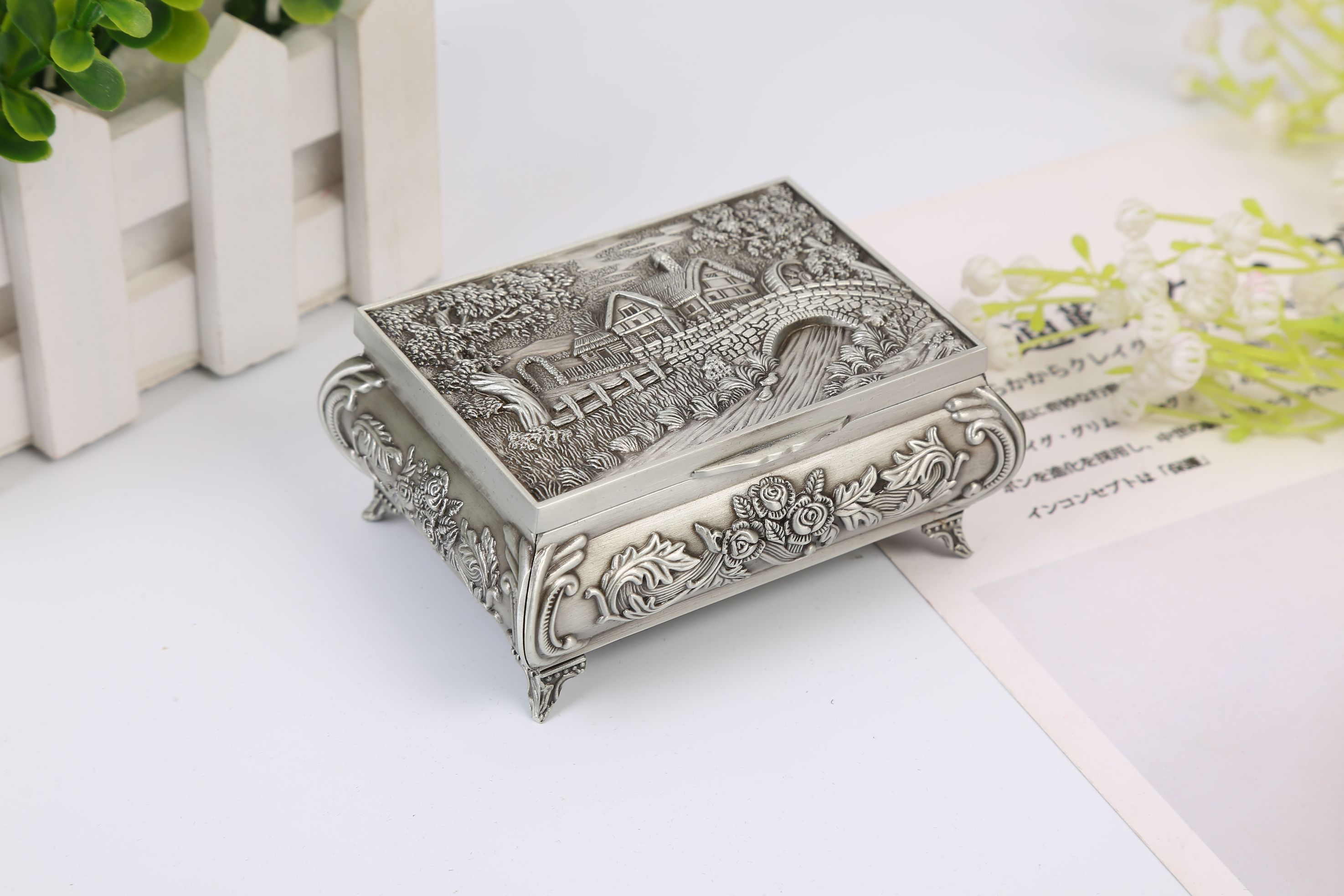 俄罗斯合金首饰盒 欧式复古仿古典小号珠宝饰品盒 戒指耳环收纳盒详情图4