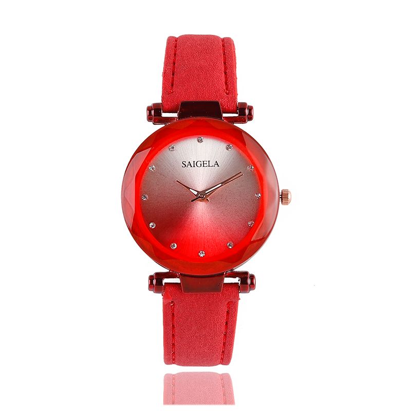 Multicolored leather strap watch detail image 3