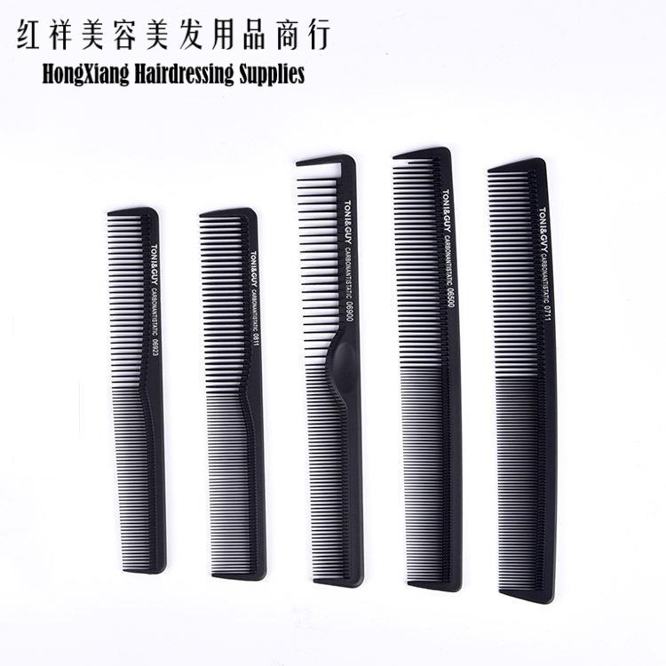 Tony Cap carbon fiber comb Barber cut hair double comb Black heat resistant comb fold constantly factory custom