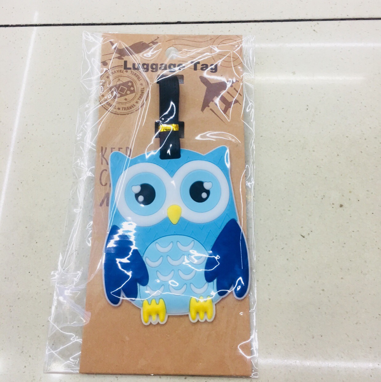 PVC luggage tag custom creative cartoon card set custom silica gel soft plastic luggage tag custom LOGO TWO-DIMENSIONAL code lovely owl thumbnail