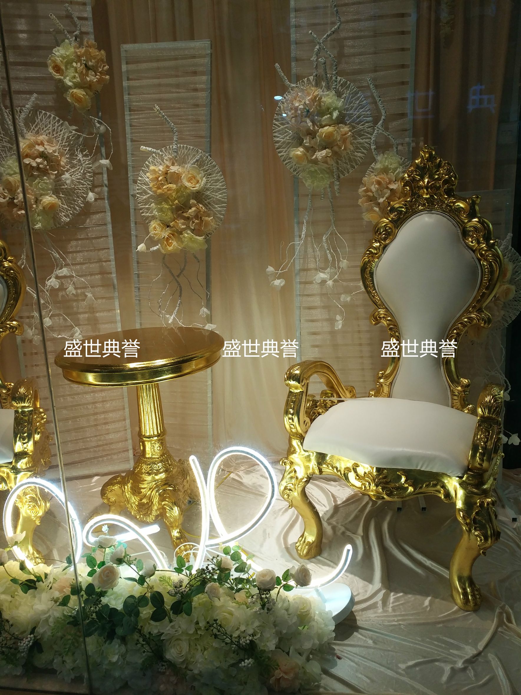 义乌外贸婚礼沙发批发定做欧式婚庆形象椅国王椅新郎新娘结婚椅详情图5