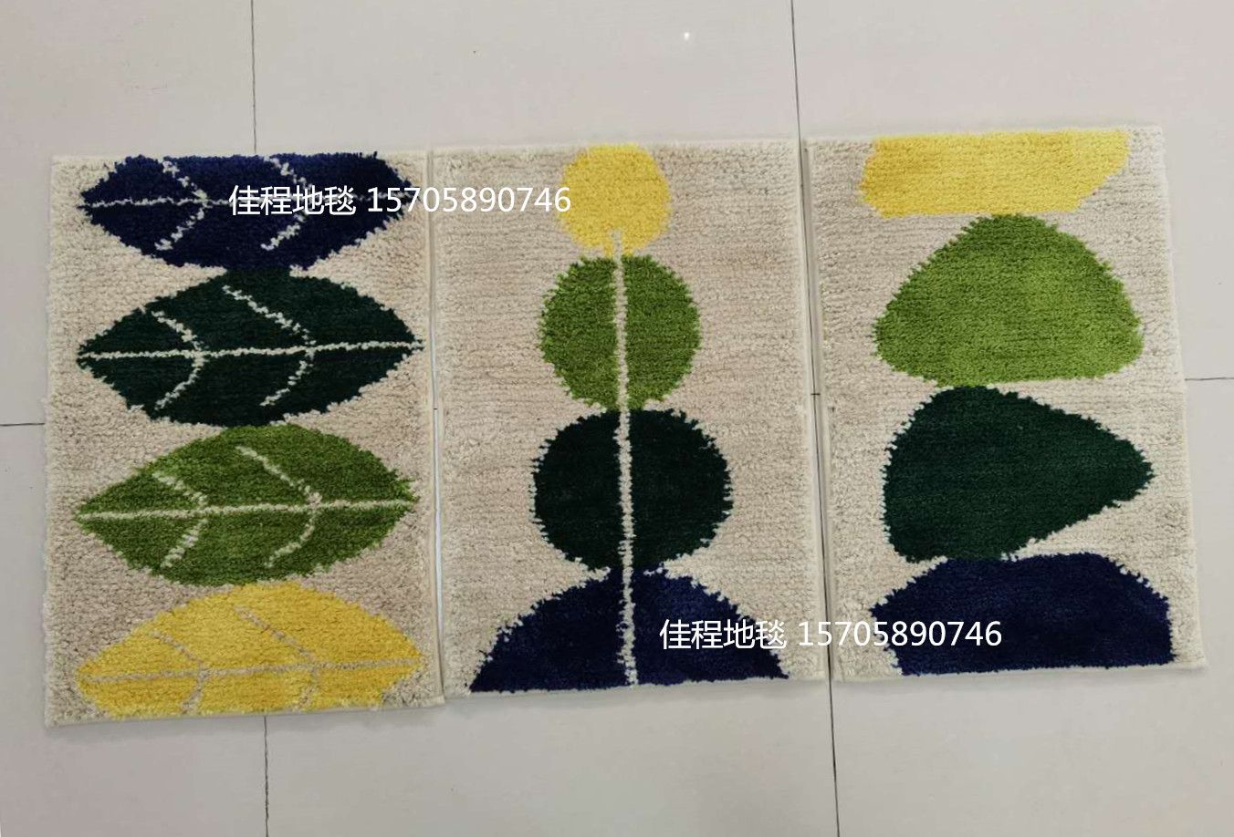 New TPR base four-color jacquard floor mat, super fiber polyester foot mat, super fiber anti-slip mat, leaf floor mat, jacquard door mat details Picture