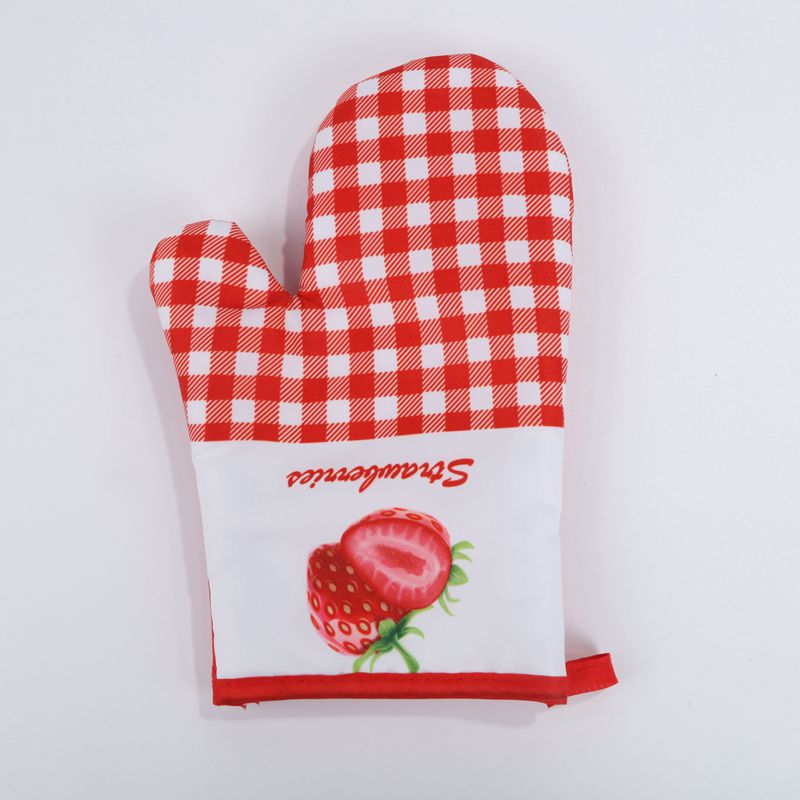 Thickened Oven Gloves Heat Resistant Hand Gloves Twill Fruit Microwave Oven Heat Insulation Gloves Wholesale Item Picture