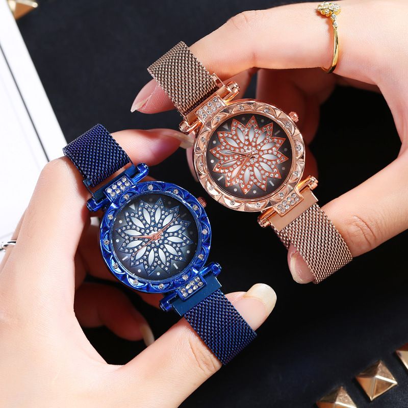 Fashionable leather strap magnet watch detail image 3