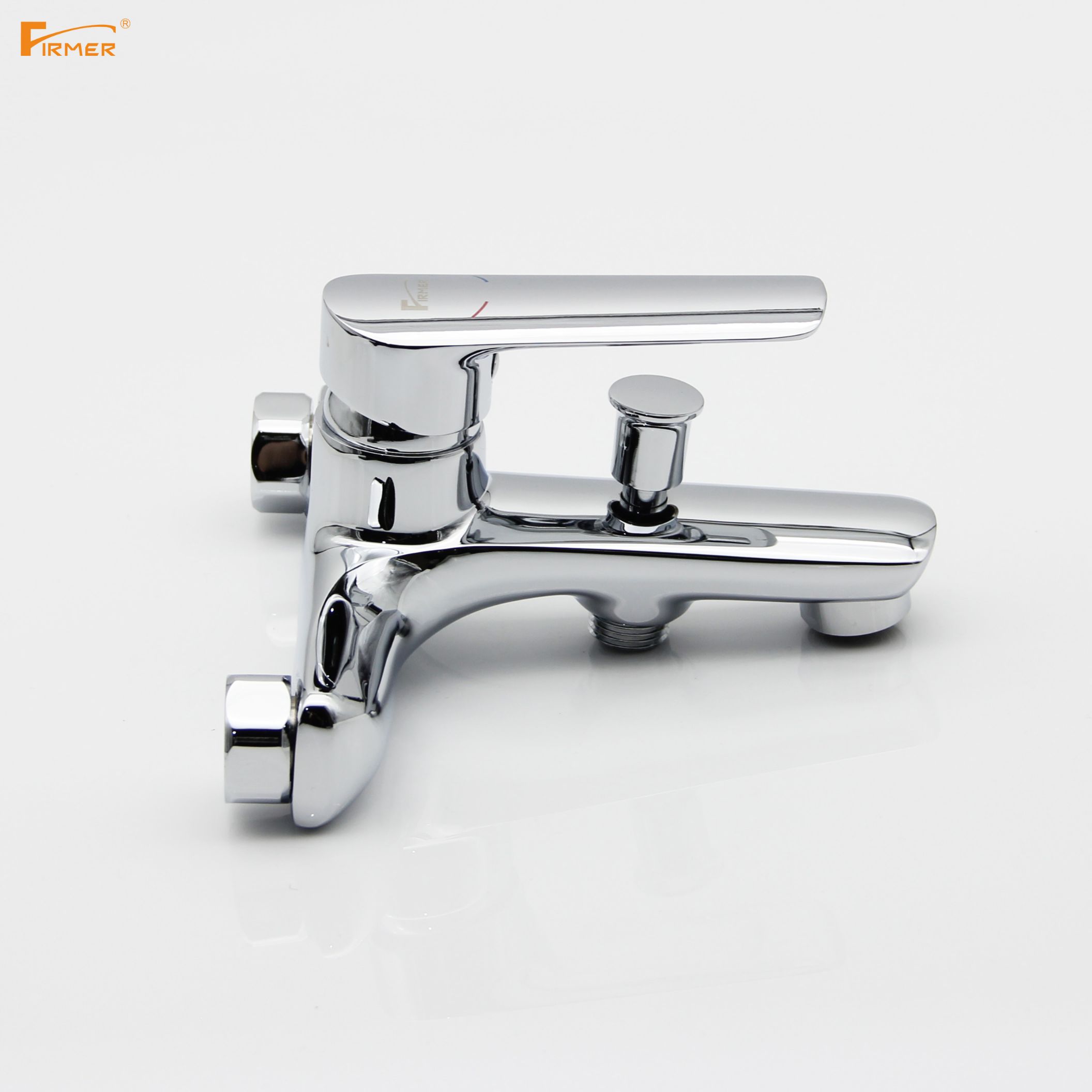 FIRMER Shower faucet full copper bath bath mixed bath bath triple cold and hot water faucet Specification drawing