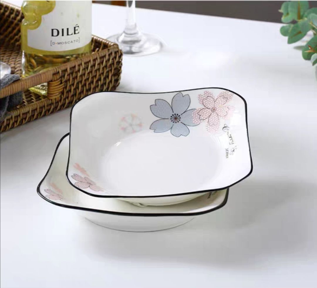 Youzun ceramic bowls, plates and tableware pieces can be freely combined with water, wood and clear flowers detail image 15